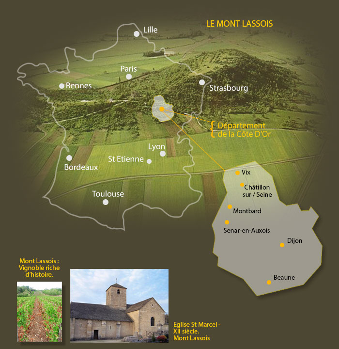 Geographie Bourgogne, situation Vase de vix, chatillon sur seine